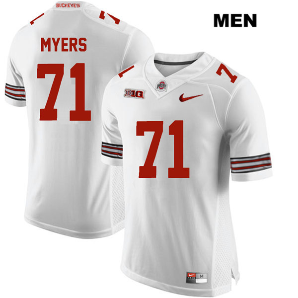 Ohio State Buckeyes Men's Josh Myers #71 White Authentic Nike College NCAA Stitched Football Jersey AW19C17BR
